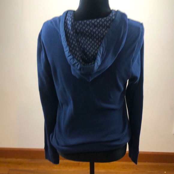 LRL by Ralph Lauren long sleeve, navy blue, long sleeve top with hoo. Women’s L - Picture 3 of 5
